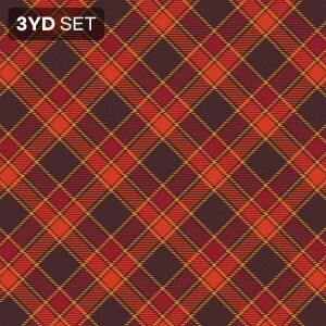 바이핸즈 DTP 타탄체크 원단 (레드브라운 체크) - 3YD 1세트 (개)