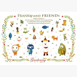 [코튼프린트] 프랭키와친구들 소꿉놀이 DTP대폭 프린트 커트지 - 136cm x 85cm (개)
