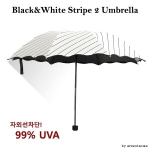 [생활용품2] 수동 접이식 양우산 스트라이프 장우산 UV차단 양산 (개)