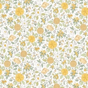 DTP 옐로우 가든 플라워 원단 (1/2Yd)