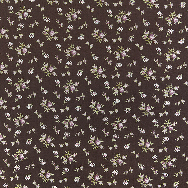 퀼트의시작은? 엔조이퀼트와 함께,[유와] 로즈 앤 마가렛 셔팅 프린트원단 - 브라운 (1/4yd) 824935-E