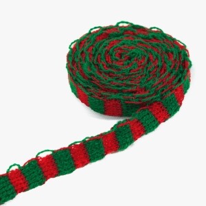 크리스마스 장식 뜨개 리본 1cm - 5m (개)