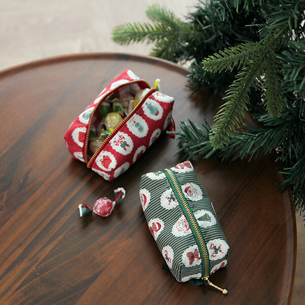 퀼트의시작은? 엔조이퀼트와 함께,[바이핸즈] 퀼트패키지 소품 - 크리스마스 파우치 2개 세트