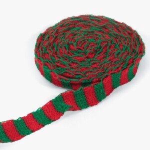 크리스마스 장식 뜨개 리본 1.5cm - 5m (개)
