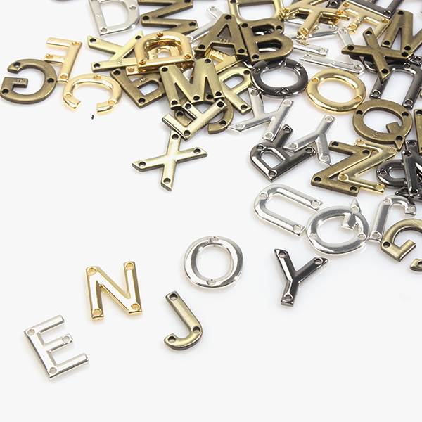 퀼트의시작은? 엔조이퀼트와 함께,[장식부자재] 고급 알파벳 이니셜 금속 라벨 A~Z - 청동, 골드, 실버 (옵션선택)