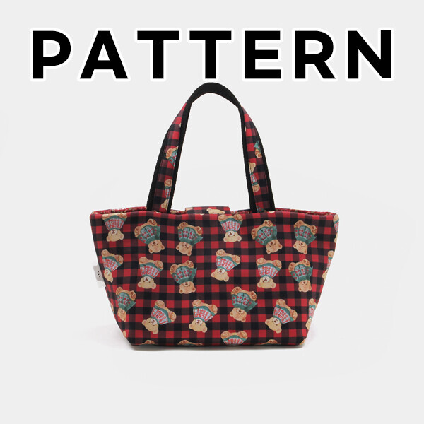 퀼트의시작은? 엔조이퀼트와 함께,[바이핸즈] 퀼트도안 - 리본 베어체크 토트백