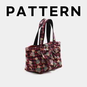 [바이핸즈] 퀼트도안 - 리본 베어체크 토트백 (개)