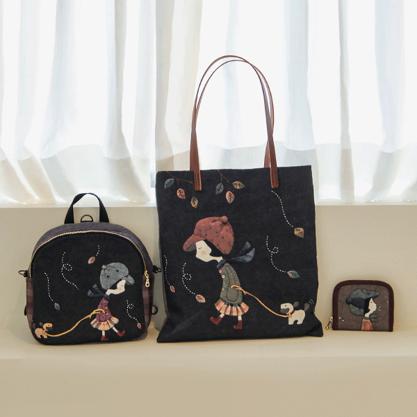 퀼트의시작은? 엔조이퀼트와 함께,[퀼트 초보자용] 퀼트패키지 가방 - 낭만소녀 & 로맨틱 가이 3종 세트 (에코백, 배낭, 지갑)