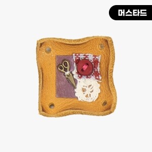 [장식부자재] 핸드메이드 정사각 꼴라쥬 소잉 가죽라벨 ※ (개)