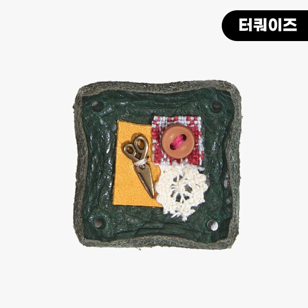 퀼트의시작은? 엔조이퀼트와 함께,[장식부자재] 핸드메이드 정사각 꼴라쥬 소잉 가죽라벨 ※