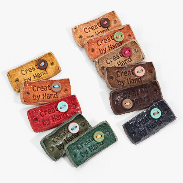 퀼트의시작은? 엔조이퀼트와 함께,[장식부자재] 핸드메이드 미니단추 통가죽라벨 ※