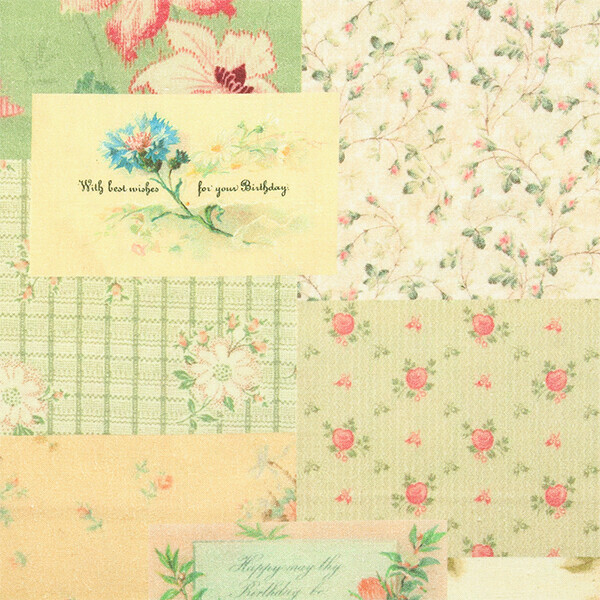 퀼트의시작은? 엔조이퀼트와 함께,[유와] 고노 사나에 빈티지 플라워 패치워크 셔팅 프린트원단 - 베이지핑크 (1/4yd) KS25-014