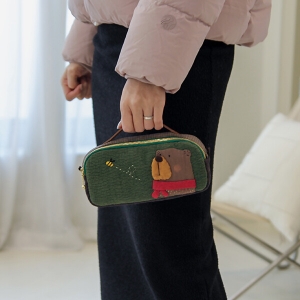 [바이핸즈] 퀼트패키지 소품 - 누빔 베어 핸들 파우치 (개)