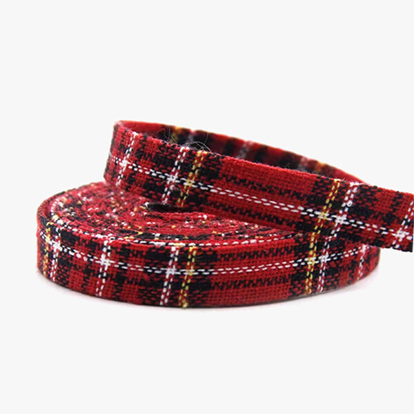 퀼트의시작은? 엔조이퀼트와 함께,크리스마스 장식 체크 리본 1cm - 4.5m