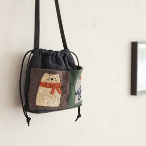 [바이핸즈] 퀼트패키지 가방 - 고양이와 코알라 숄더백 (개)