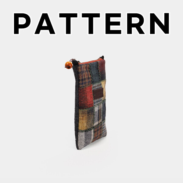 [바이핸즈] 퀼트도안 - 울체크 핸드메이드 파우치겸 핸폰가방