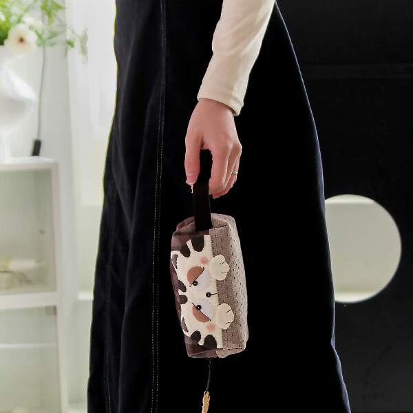 [바이핸즈] 퀼트패키지 소품 - 졸립다옹 파우치 (와인)