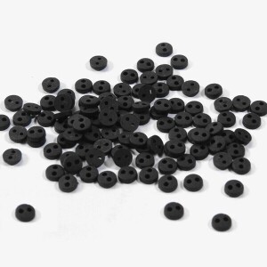 플라스틱 원형 미니 단추 6mm 100개 SET - 블랙2 (set)
