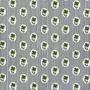 [코튼프린트] 대폭 네잎클로버 스트라이프 프린트원단 - 네이비 (1/2Yd)