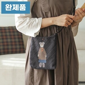 [바이핸즈] 퀼트완제품 가방 - 피싱베어 숄더백 (브라운) (개)