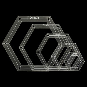 투명 아크릴 헥사 패치워크 템플릿 5종 세트 (개)