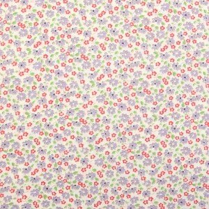 코튼프린트 60수 론(아사) 쁘띠 블라섬 프린트원단 퍼플 (1/2Yd)