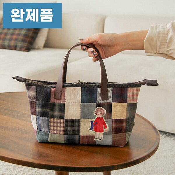 [바이핸즈] 퀼트완제품 가방 - 감성체크 토트백