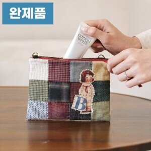 [바이핸즈] 퀼트완제품 가방 -  감성체크 파우치백 (개)