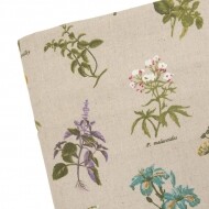 [국산린넨] 대폭 허브플라워 린넨 프린트 원단 민트 (1/2Yd)