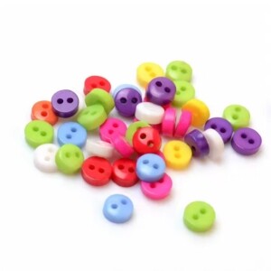 플라스틱 원형 미니 단추 6mm 100개 SET 멀티2 (set)