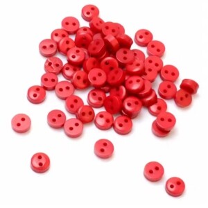 플라스틱 원형 미니 단추 6mm 100개 SET - 레드 (set)